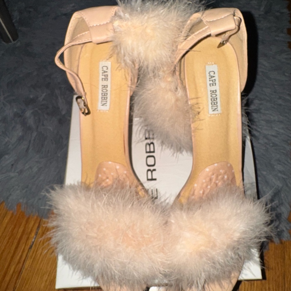 Dolls Kill Nude Fluffy Heels